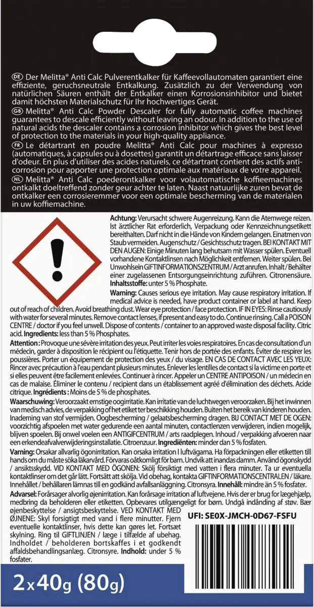 AntiCalc EspressoMachines (2x40g)