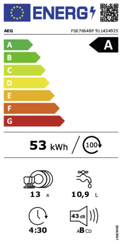 AEG FSE76648P energielabel