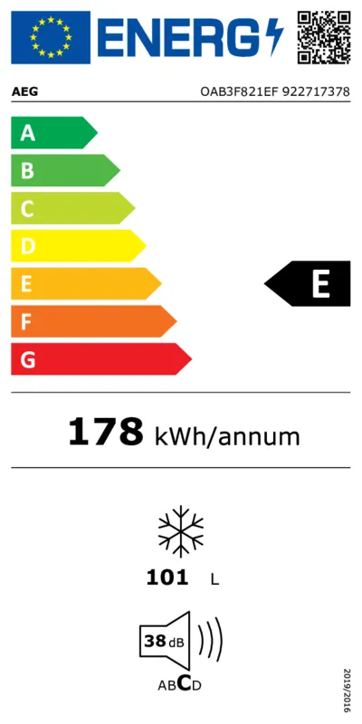 AEG OAB3F821EF energielabel