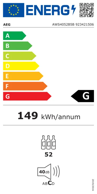 AEG AWS4052B5B energielabel