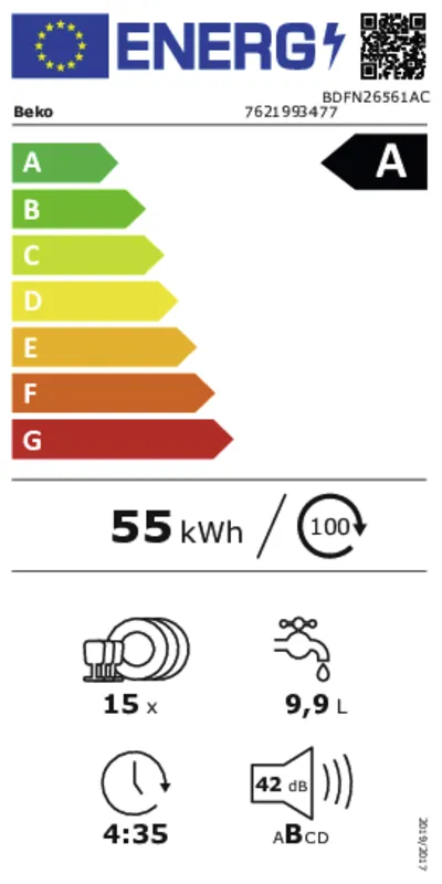 Beko BDFN26561AC energielabel