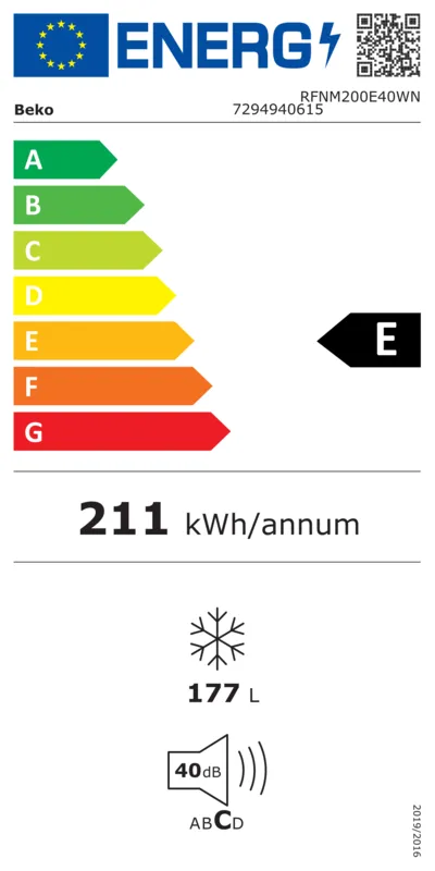 Beko RFNM200E40WN energielabel