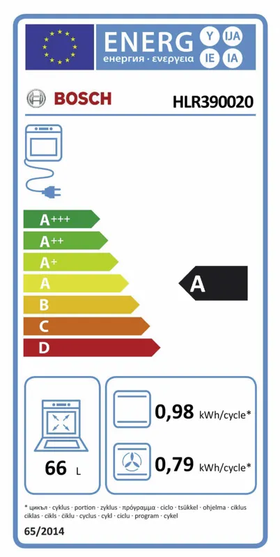 Bosch HLR390020 energielabel