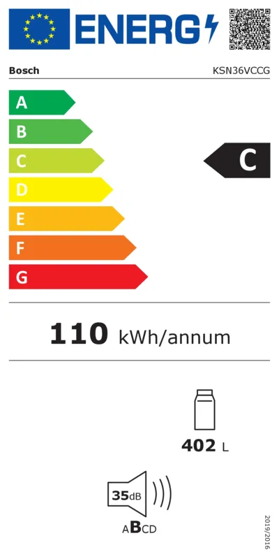 Bosch KSN36VCCG energielabel