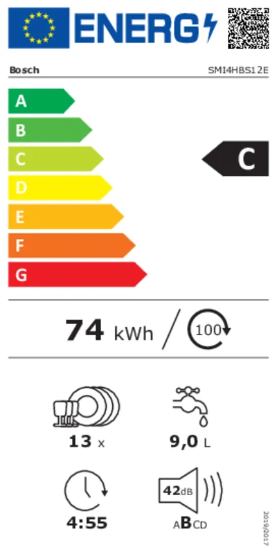 Bosch SMI4HBS12E energielabel
