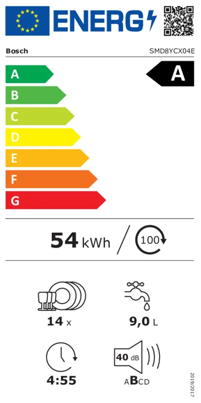 Bosch SMD8YCX04E energielabel