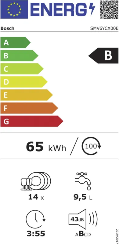 Bosch SMV6YCX00E energielabel