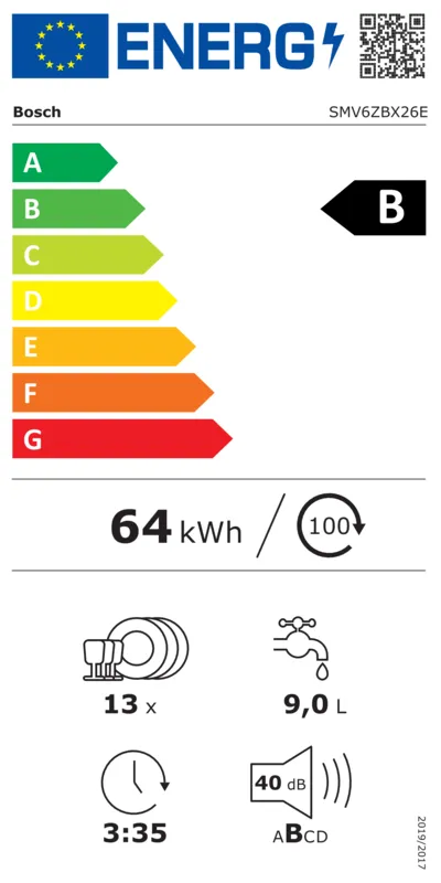 Bosch SMV6ZBX26E energielabel