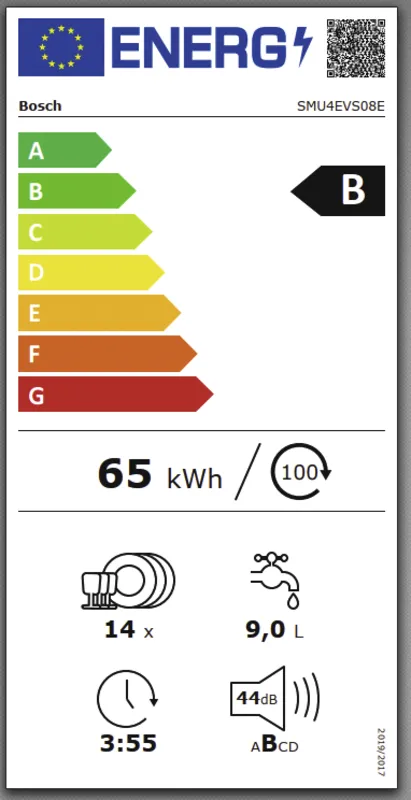 Bosch SMU4EVS08E energielabel