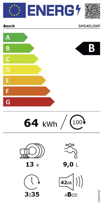 Bosch SMS4ELI06F energielabel