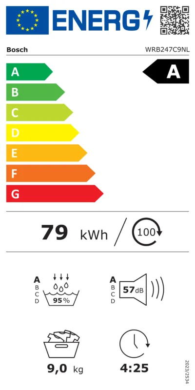 Bosch WRB247C9NL energielabel