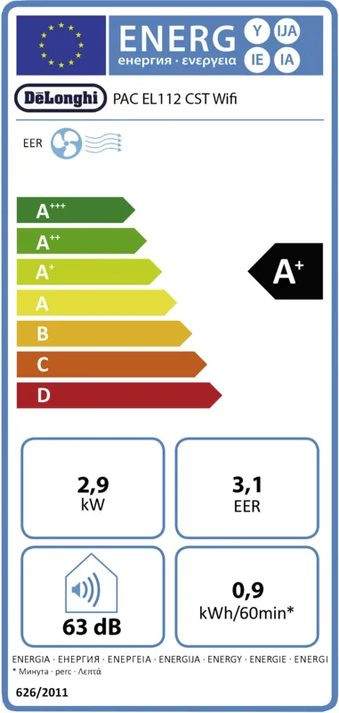 De´Longhi PACEL112 Wifi energielabel