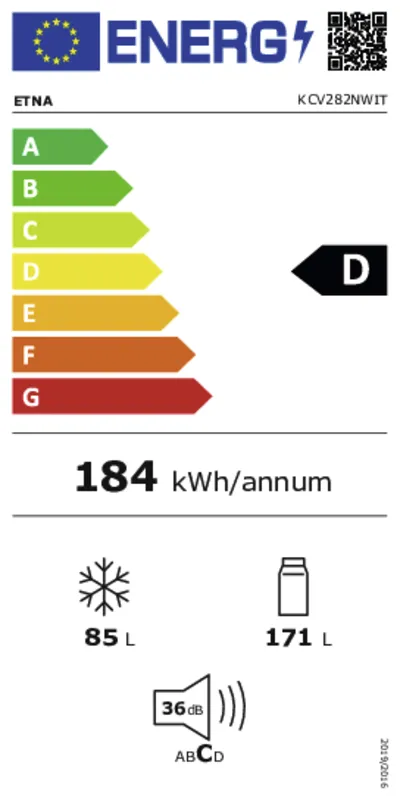 Etna KCV282NWIT energielabel