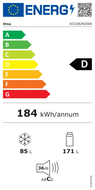 Etna KCV282NZWA energielabel