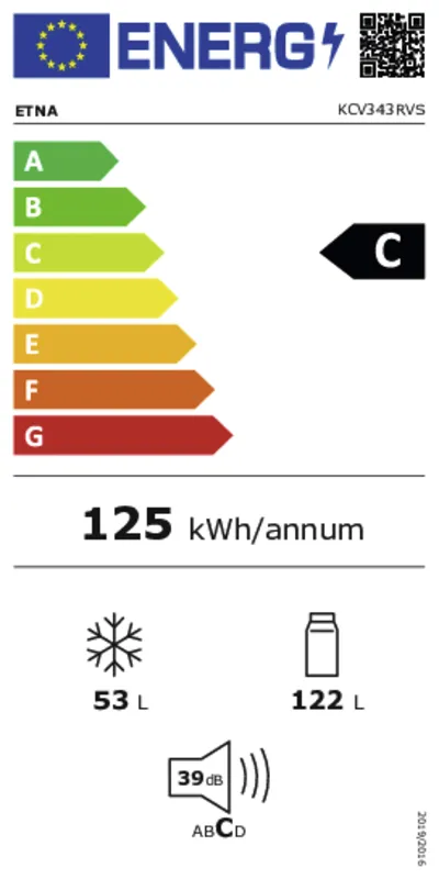 Etna KCV343RVS energielabel