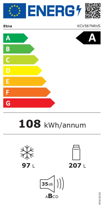 Etna KCV587NRVS energielabel