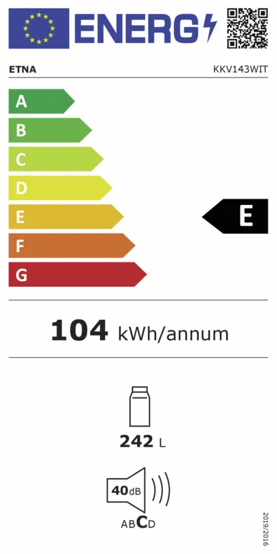 Etna KKV143WIT energielabel