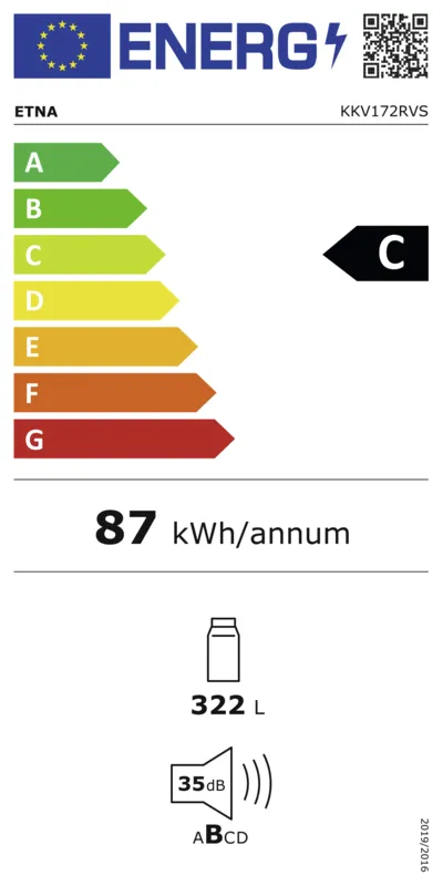 Etna KKV172RVS energielabel