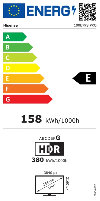 Hisense 100E79S PRO energielabel