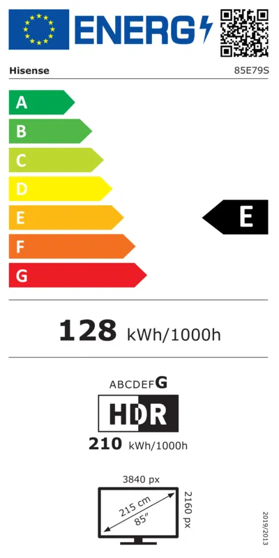 Hisense 85E79S energielabel