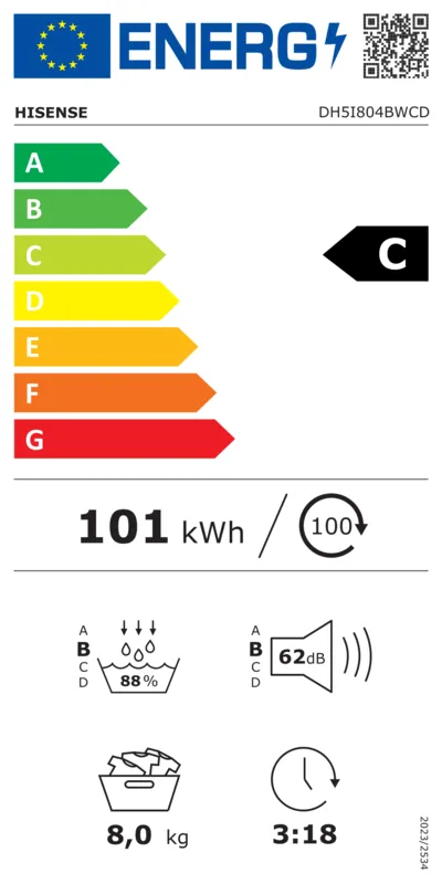 Hisense DH5I804BWCD energielabel