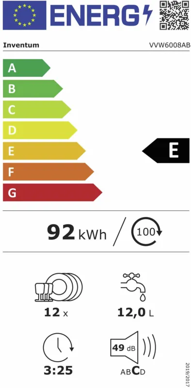 Inventum VVW6008AB energielabel