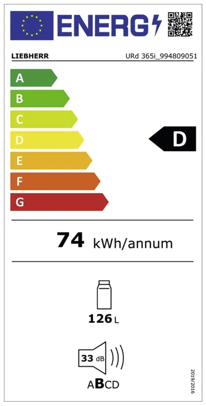 Liebherr URd 365i - 20 energielabel