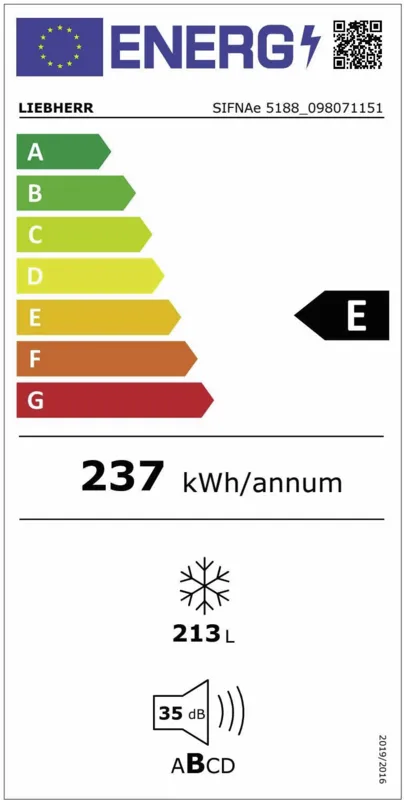 Liebherr SIFNAe 5188-20.617 energielabel