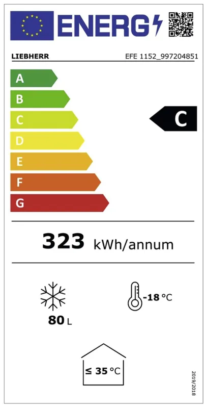 Liebherr EFE 1152-22 energielabel