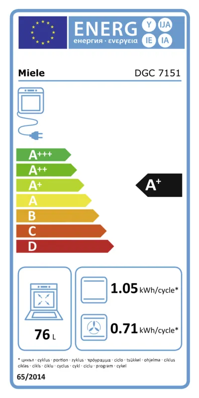 Miele DGC 7151 energielabel