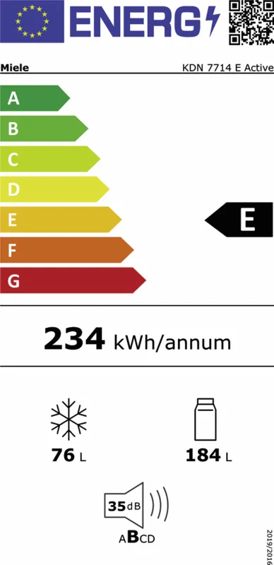 Miele KDN 7714 E energielabel