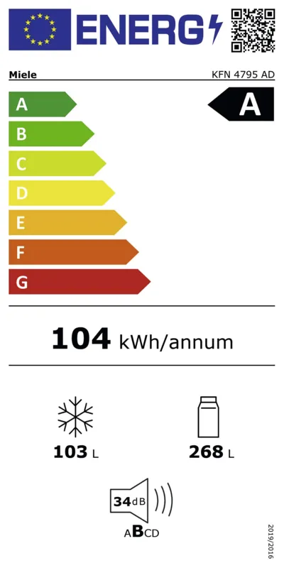 Miele KFN 4795 AD edt/cs energielabel