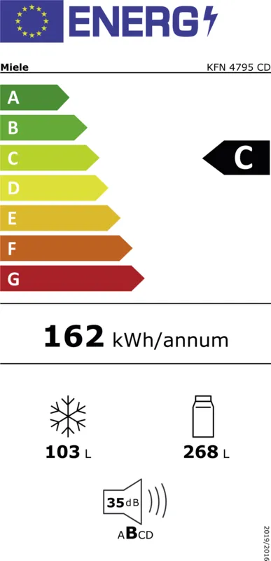 Miele KFN 4795 CD bb energielabel