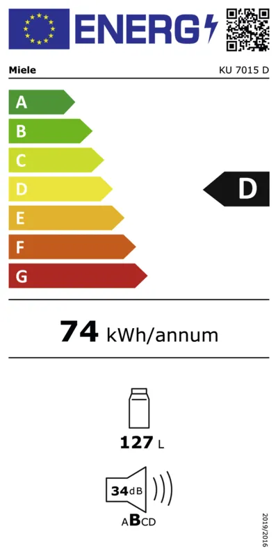 Miele KU 7015 D energielabel