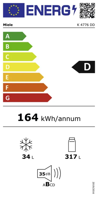 Miele K 4776 DD edt/cs energielabel