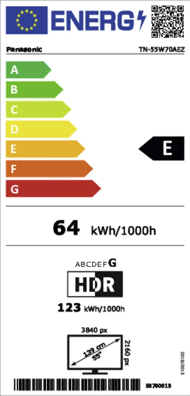 Panasonic TN-55W70AEZ energielabel