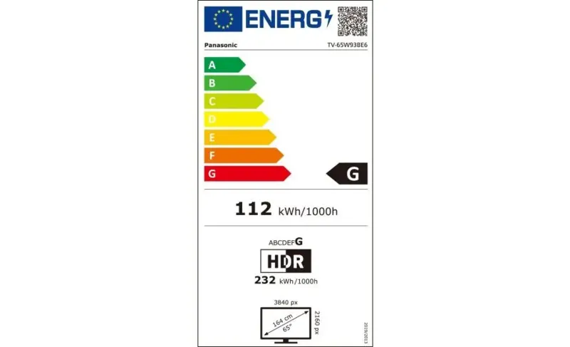 Panasonic TV-65W93BE6 energielabel