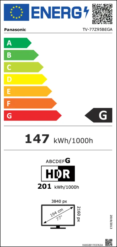 Panasonic TV-77Z95BEGA energielabel
