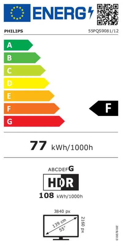 Philips 55PQS9081/12 energielabel