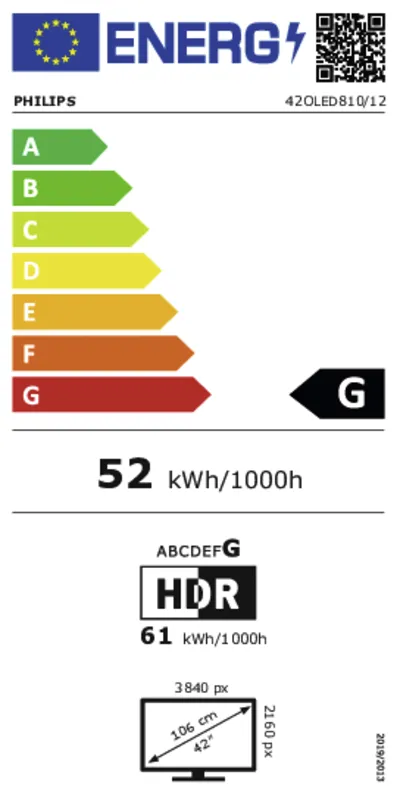 Philips 42OLED810/12 energielabel