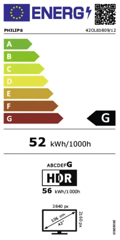 Philips Bundelactie 42OLED809/12 +  TAB5309/10 energielabel