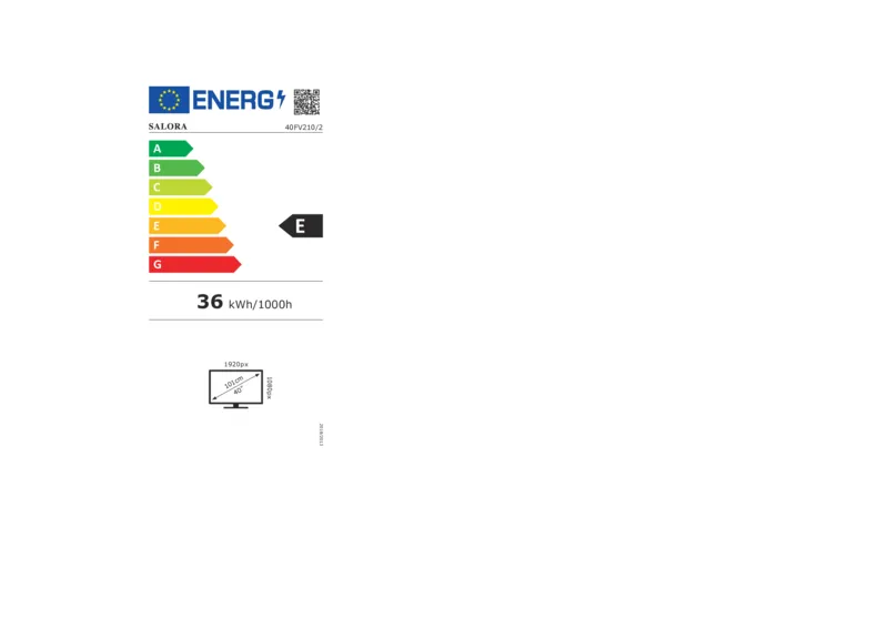 Salora 40FV210 energielabel