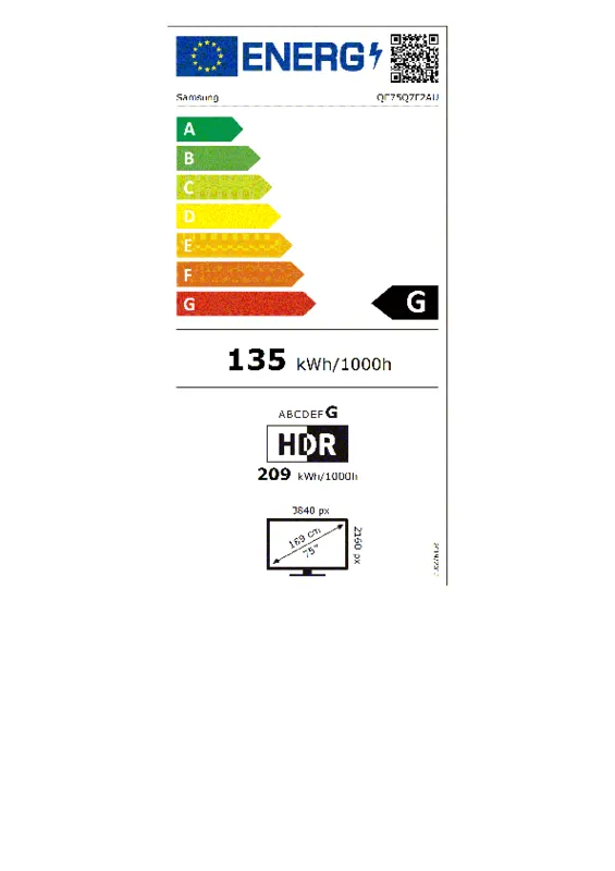 Samsung QE75Q7F2AUXXN energielabel
