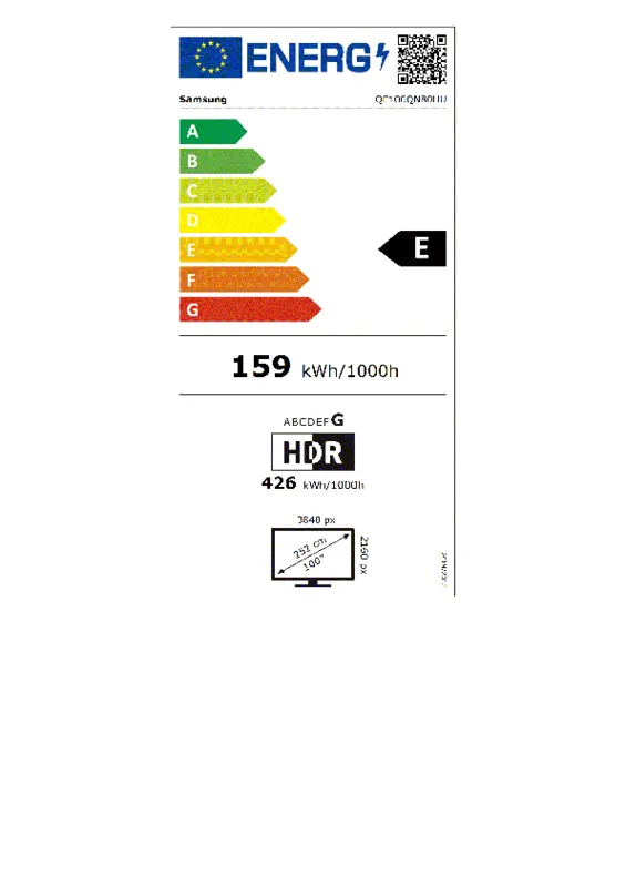 Samsung QE100QN80HUXXN energielabel