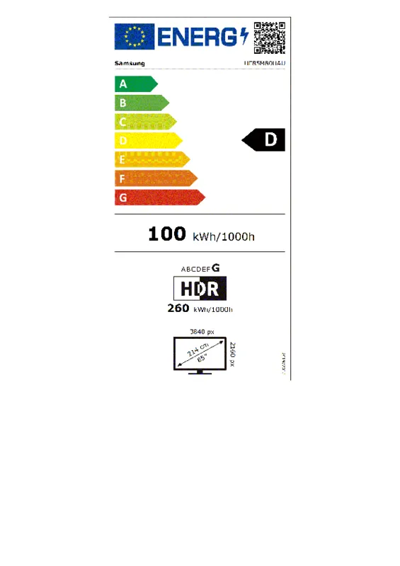 Samsung UE85M80HAUXXN energielabel