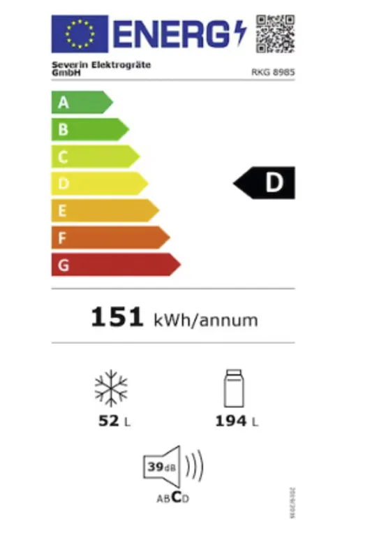 Severin RKG 8985 energielabel