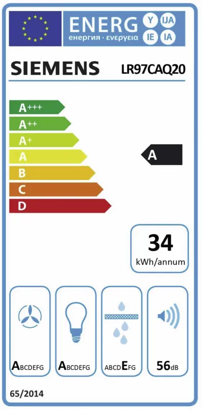 Siemens LR97CAQ20 energielabel