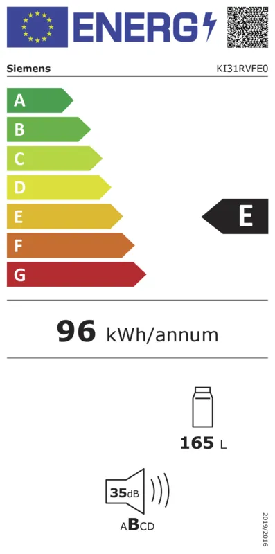 Siemens KI31RVFE0 energielabel