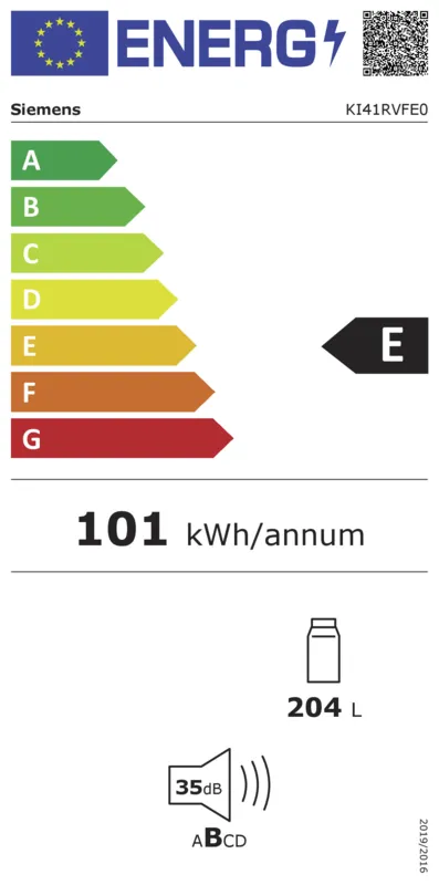 Siemens KI41RVFE0 energielabel