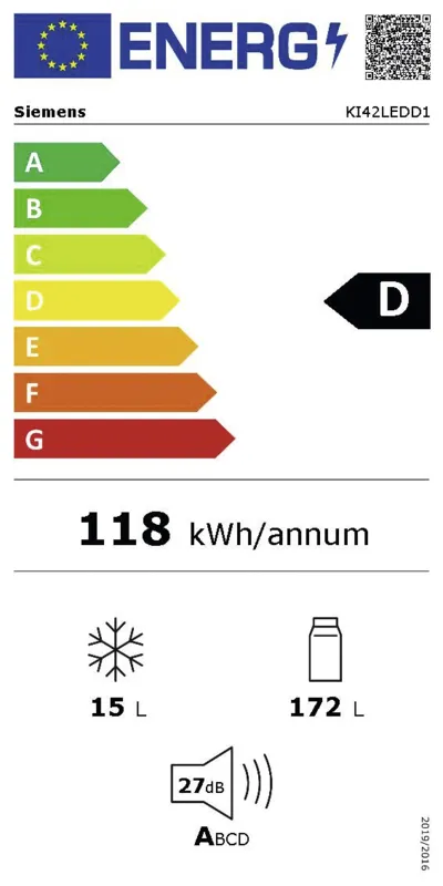 Siemens KI42LEDD1 energielabel